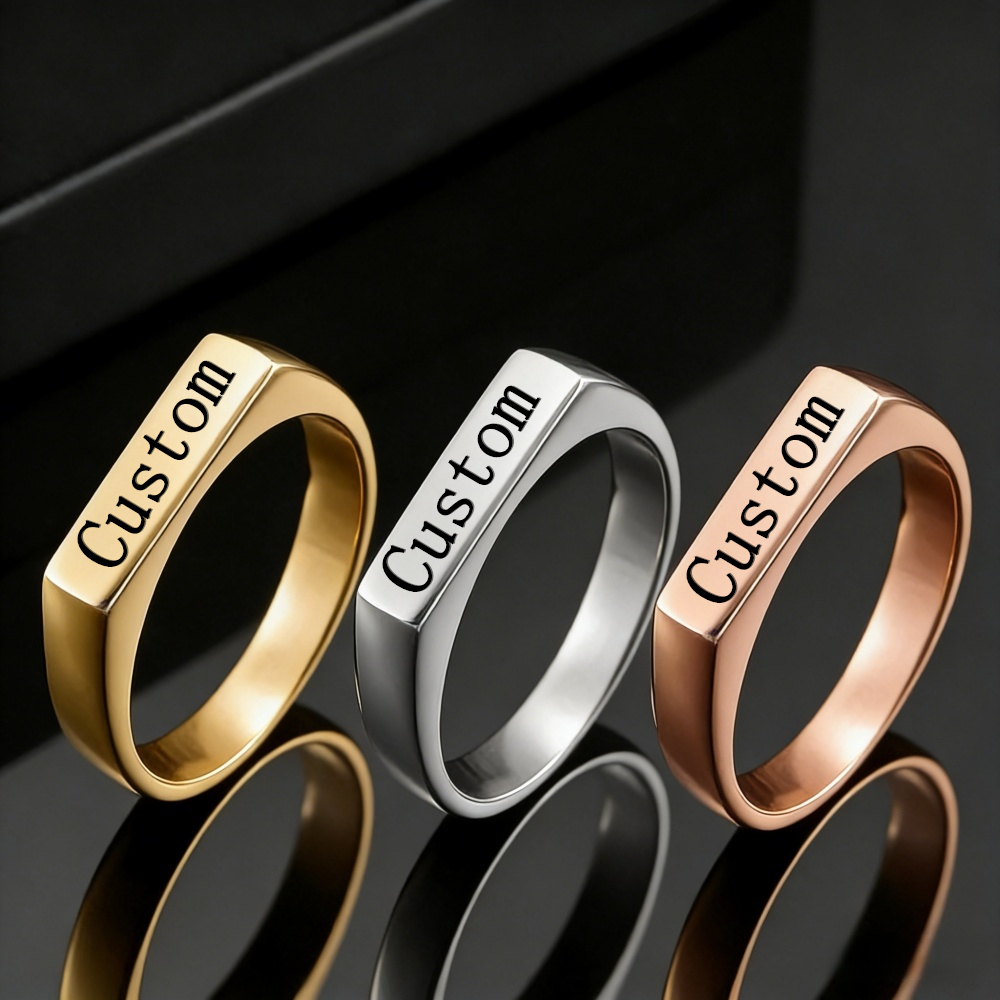 Initial Ring Custom - Персонализированные кольца из нержавеющей стали с