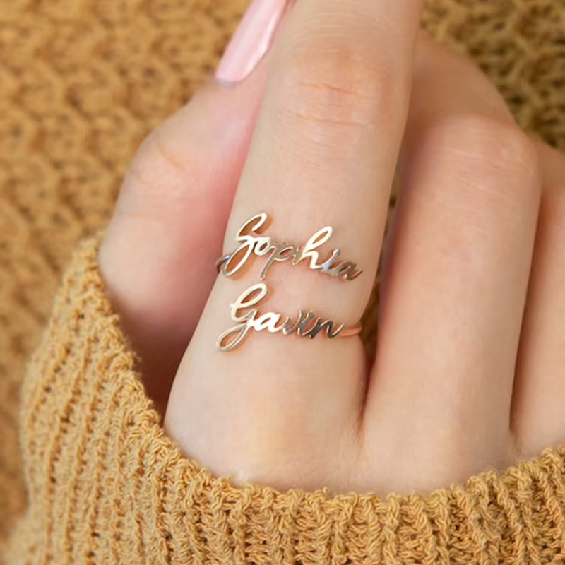 Initial Ring Custom - Lemegeton Кольцо с фамилией на заказ