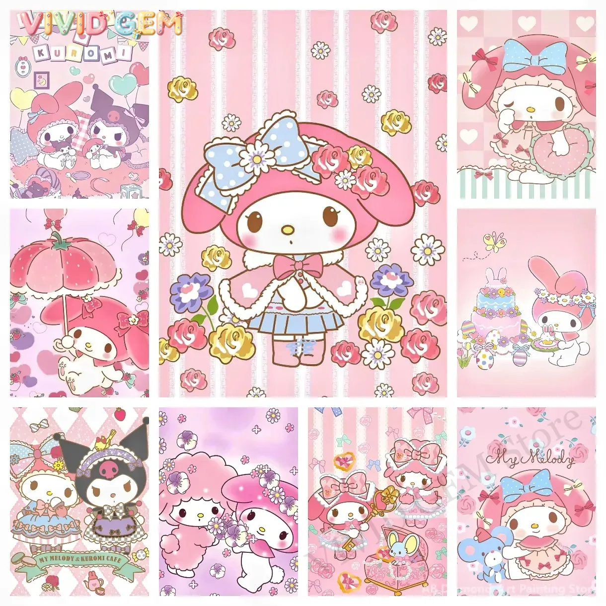 Photo Mosaic Print - Алмазная мозаика My Melody Sanrio, ручная