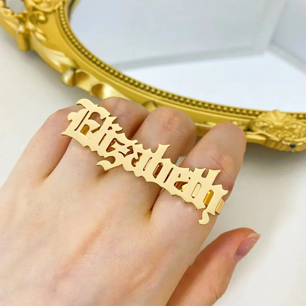 Кольцо с именем на заказ, женс – обзор и цена Initial Ring Custom