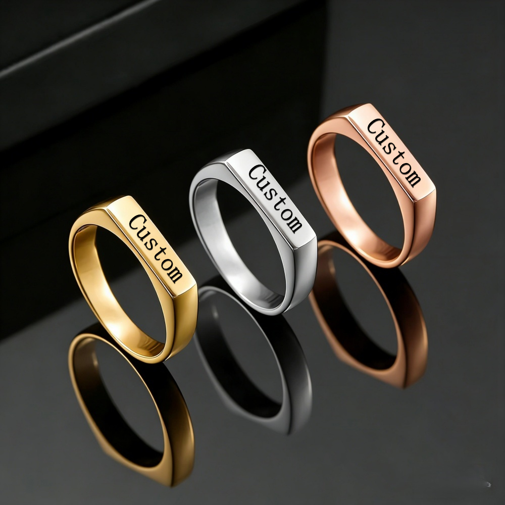 Персонализированные кольца из  – обзор и цена Initial Ring Custom