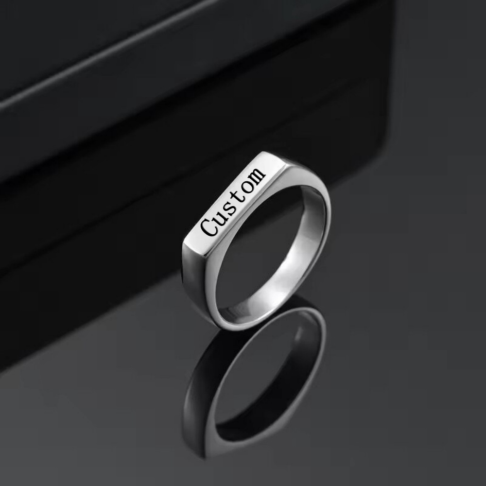 Персонализированные кольца из  – обзор и цена Initial Ring Custom